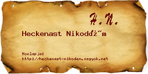 Heckenast Nikodém névjegykártya